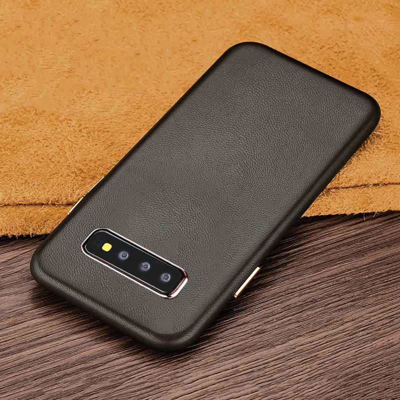 Чехол для Samsung S10 Plus роскошный тонкий мягкий чехол из натуральной овечьей кожи