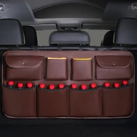high quality leather car rear seat back storage bag multi use car trunk organizer auto stowing tidying interior accessories