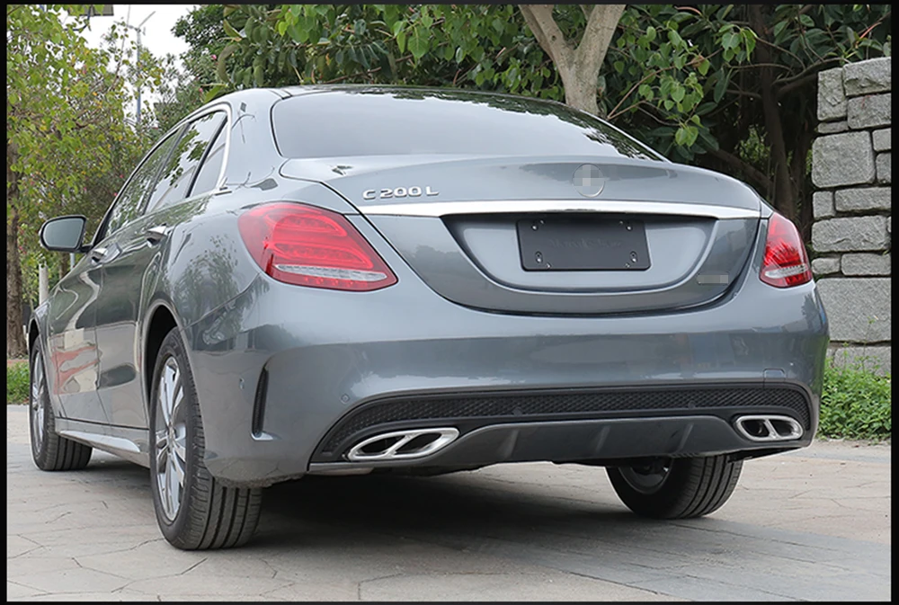 Для Mercedes Benz E GLC C A B Class A180 A200 W176 W213 W205 AMG Автомобильная выхлопная труба задняя крышка наклейка аксессуары из нержавеющей стали