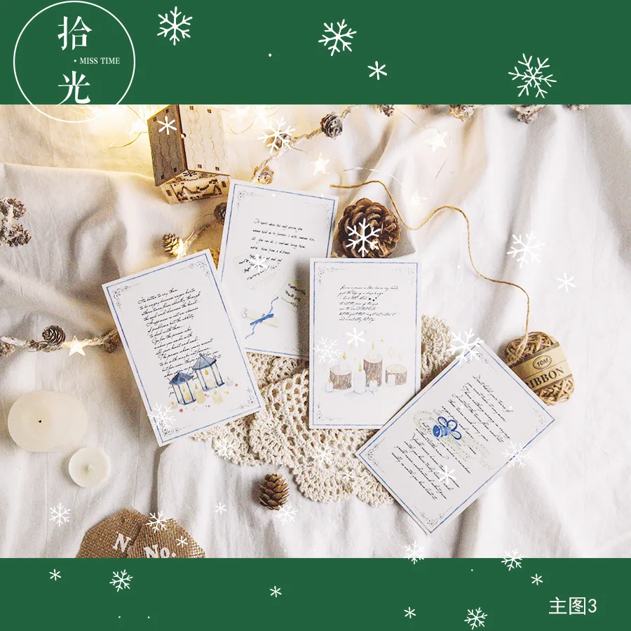 30 листов/набор НОВАЯ РОЖДЕСТВЕНСКАЯ светящаяся открытка/поздравительная открытка