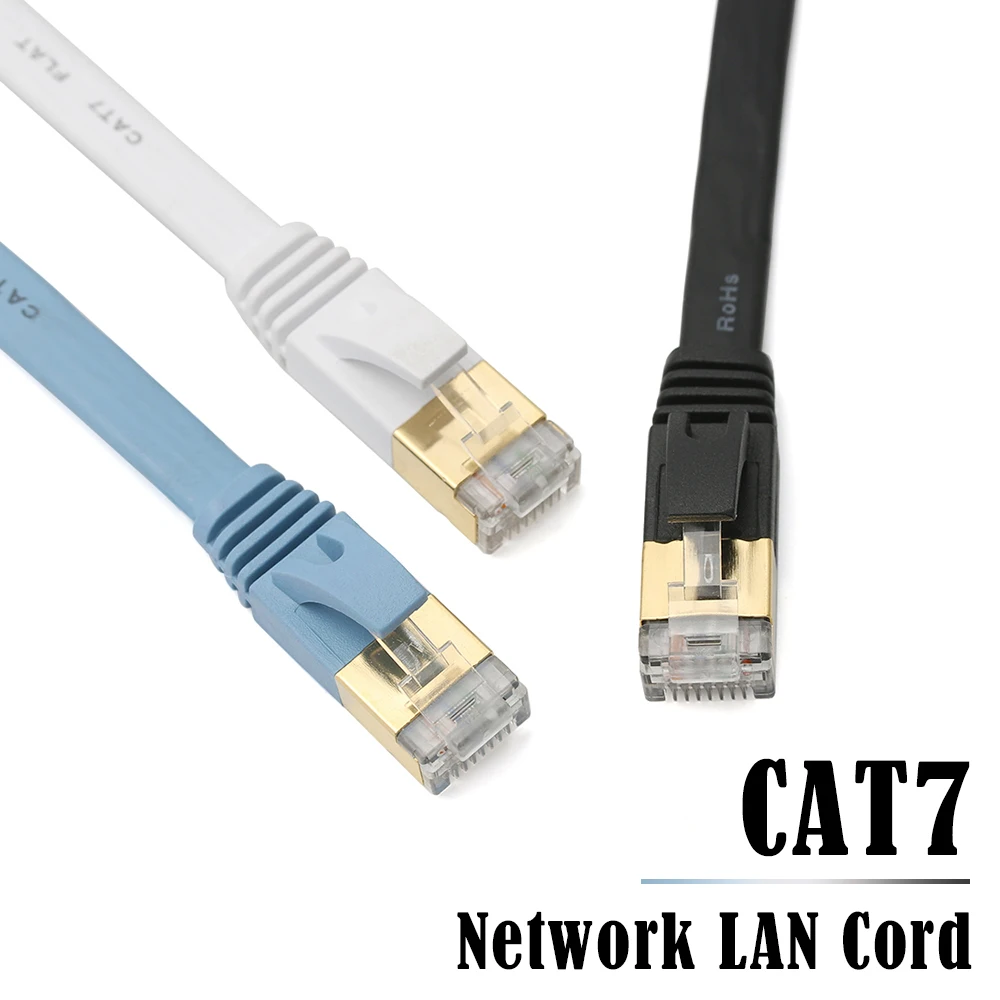 Горячая Распродажа 1 шт. плоский Ethernet кабель RJ45 CAT7 сетевой шнур LAN 10 Гбит/с