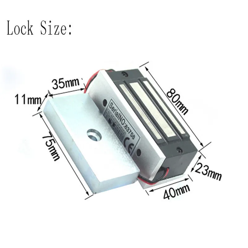 Электрический магнитный замок intop дверной с контролем доступа 60 кг 100 фунтов