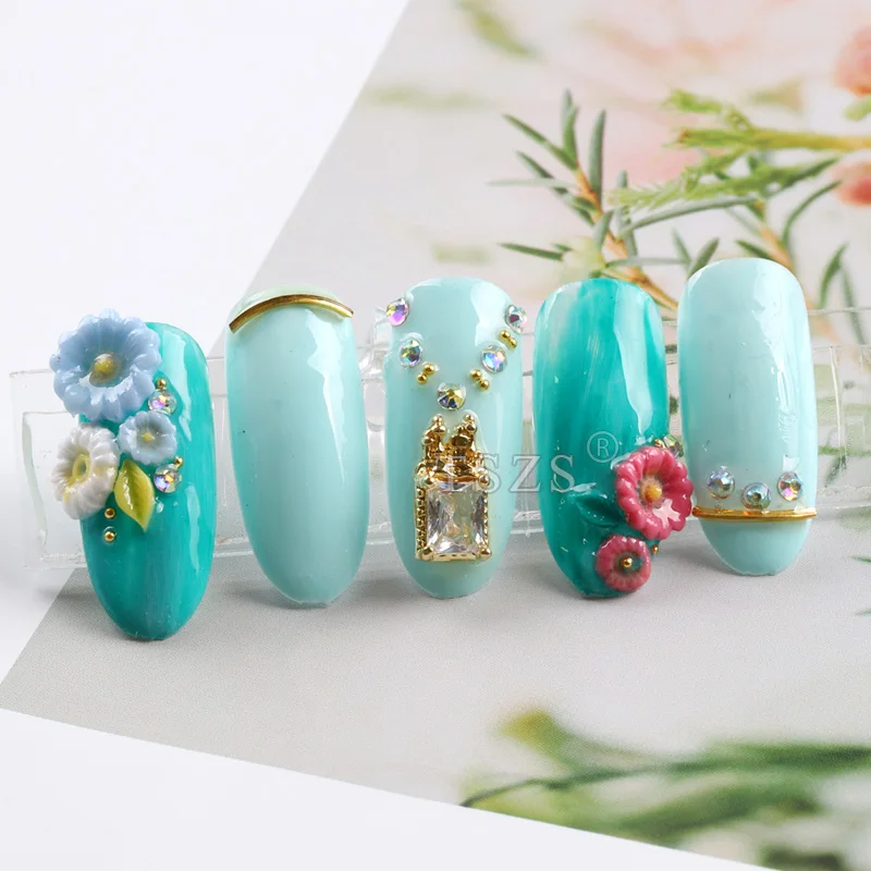 8 шт./лот Цветок Рыба лист форма для ногтей 3D Силиконовые ногти резьба стемпинг