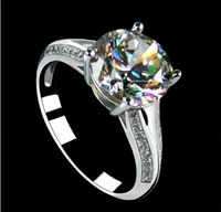 bonzer in love 3ct unique never fade solid 14k white gold quality reliable ring for women engagement romantic jewelry