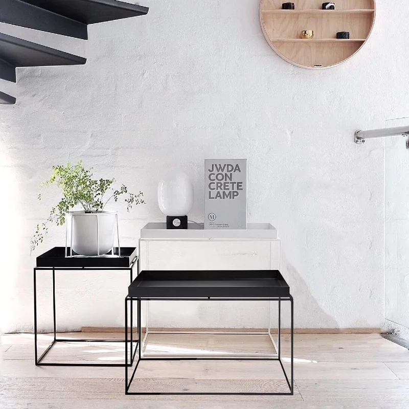 Столик поднос стальной в современном стиле кофейный столик лофт с чайной