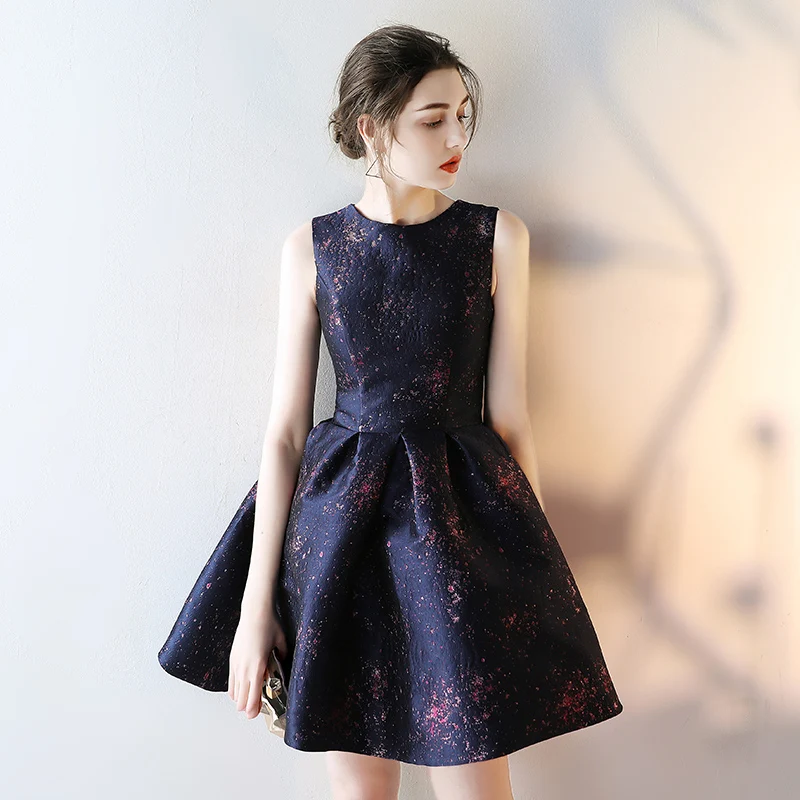 Robe de soiree, ТРАПЕЦИЕВИДНОЕ вечернее платье, элегантное короткое платье с вышивкой, без рукавов, для банкета, Vestido de festa, вечерние платья для выпускного вечера