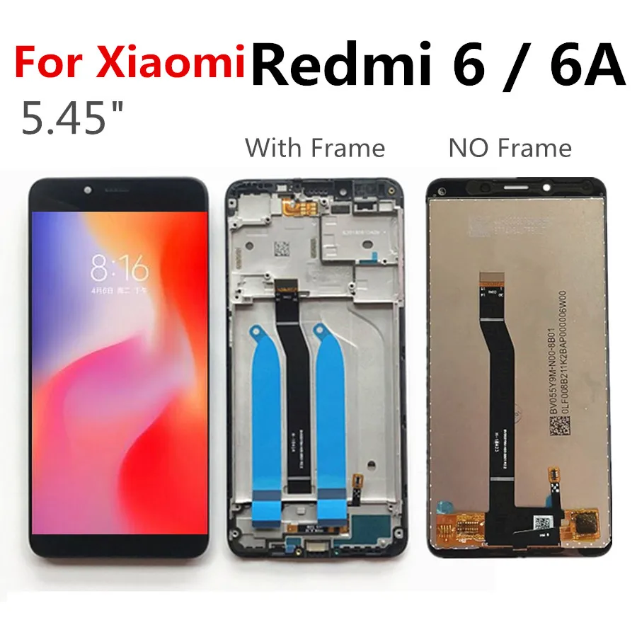 5 45 &quotЖК-дисплей для Xiaomi Redmi 6A ЖК-дисплей дигитайзер экран Замена 6 с рамкой сборка
