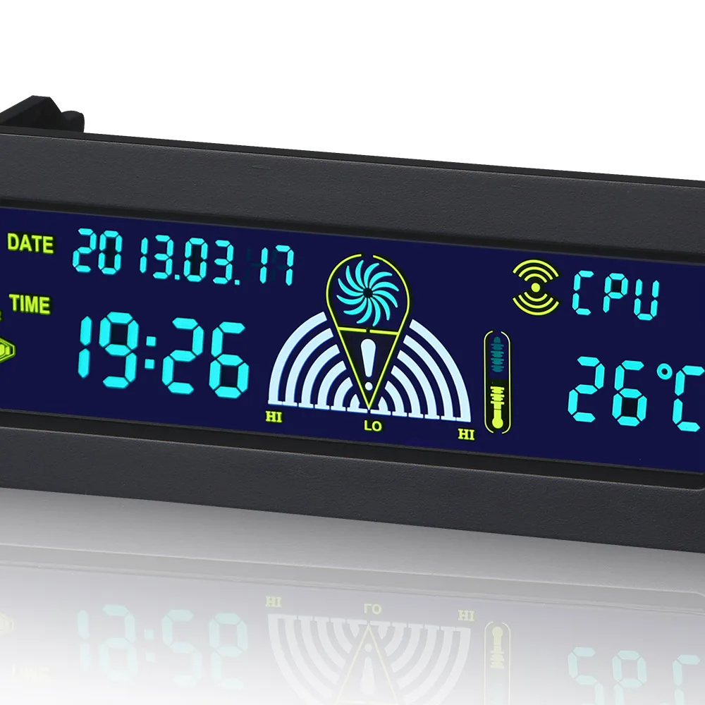 STW 5.25&quot 3 way PC HDD CPU Fans Speed Controller optical drive Computer case Fan Temperature Temp Sensor LCD Panel|case fan controller|computer