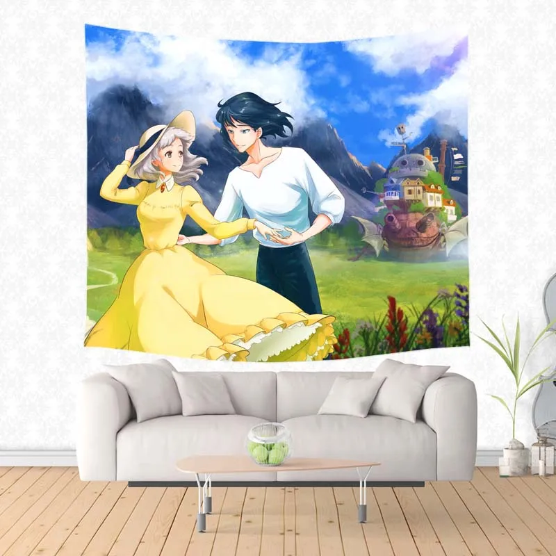 Модный декоративный гобелен Howls Moving Castle шаблон дорожный плед песчаный пляж