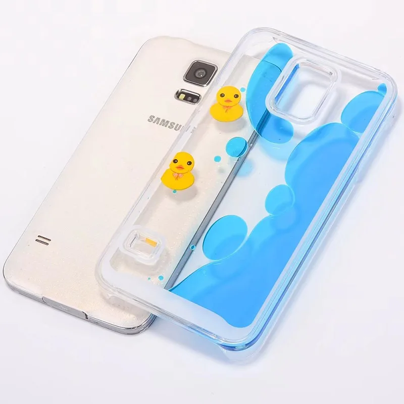 Vonada/милый чехол для samsung Galaxy S5, уникальный плавучий плавательный жидкий резиновый утиный синий водный ПК Жесткий Чехол для телефона, чехол