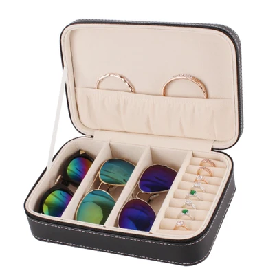 Многофункциональный качество кожи на молнии часы Сумка Портативный кожаная