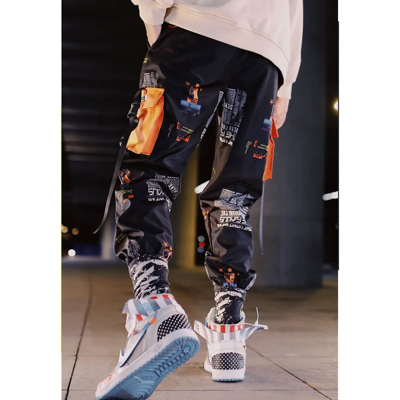 Для мужчин Брюки карго 2021 Новый Весна и осень в стиле хип хоп с буквенным принтом