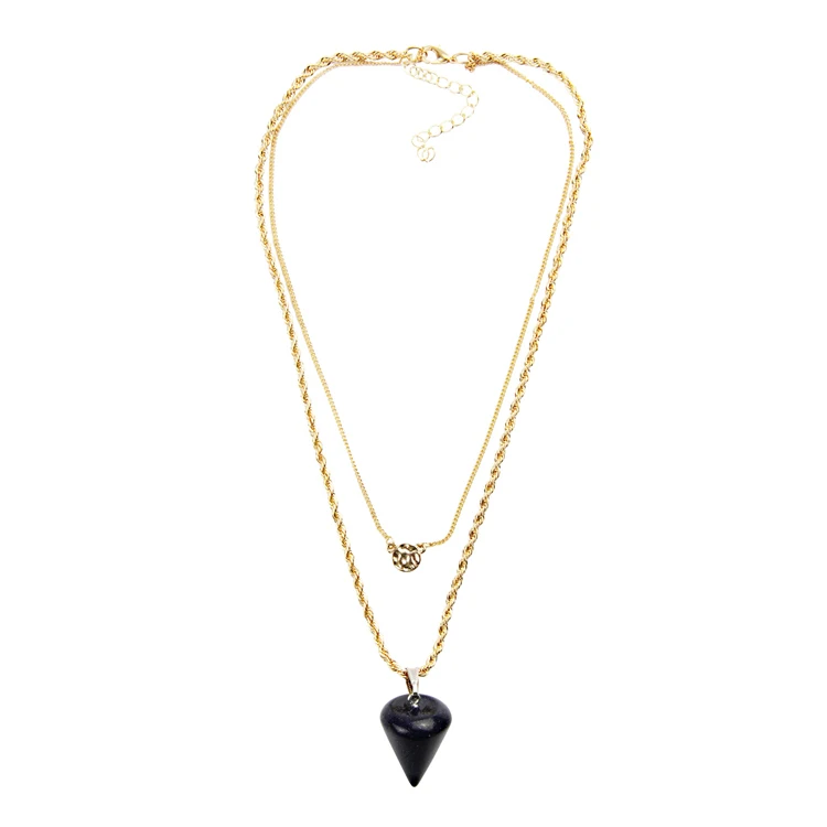 2015 New Fashion Vintage Style Double Chain Necklace Jewelry Natural Stone Long Pendant | Украшения и аксессуары