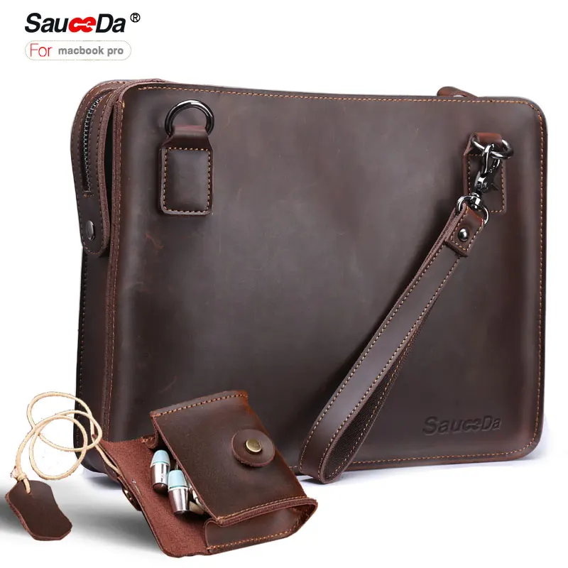 sauceda For macbook pro 13 case Genuine Leather cover for air 11 13.3&quot 15 laptop with pouch airpods Headphones | Компьютеры и офис