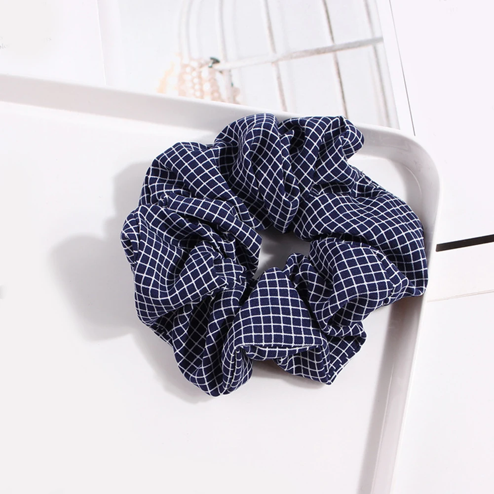 Женская резинка для волос Scrunchies эластичная в горошек аксессуар элегантная стиле
