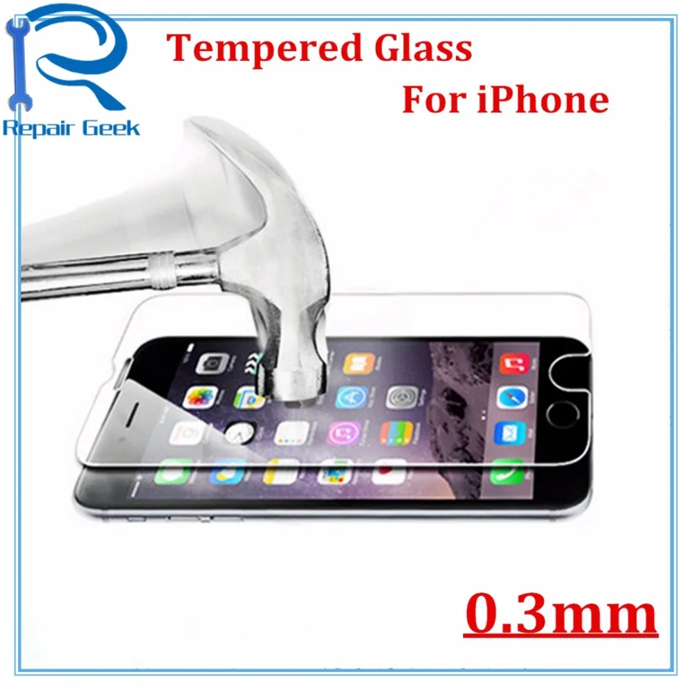 

100pcs/Lot Transparent 0.3mm Screen Tempered Glass For iPhone 6 Plus / 6S Plus Ultra-thin Explosion Proof Screen Protector Film