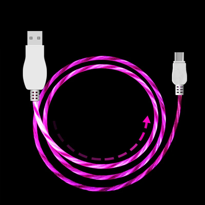 Cherie светодиодный Micro USB кабель для быстрой зарядки к USB C для samsung S10+ Xiaomi huawei Android светильник кабель для зарядки данных type C