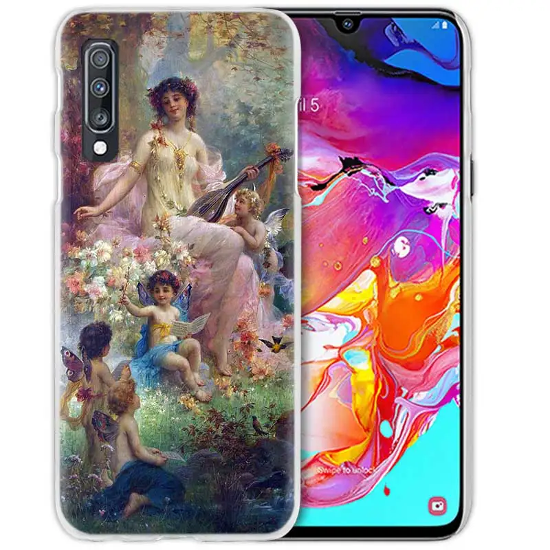 08 Художественный чехол с рисунком ангела Купидона для samsung Galaxy A50 A70 A20e A40 A30 A20 A10 A8 A6 Plus A9 A7 жесткий прозрачный чехол для телефона из поликарбоната - Цвет: 08