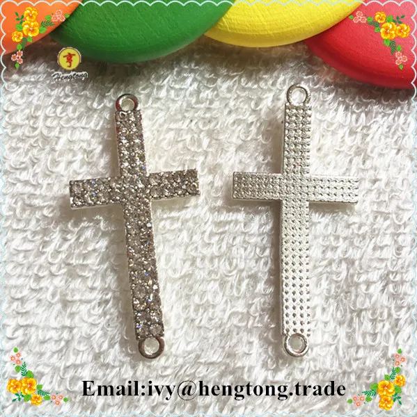 Подвеска из серебристого сплава со стразами религиозный розарьевой