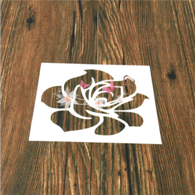 1 шт. классический трафарет в форме цветка розы многоразовый Аэрограф рисование
