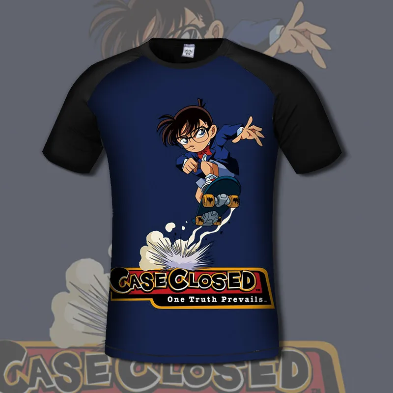 

Бесплатная доставка, Аниме Детектив Конан, косплей, летняя повседневная Модная Полноцветная Мужская и женская футболка с коротким рукавом