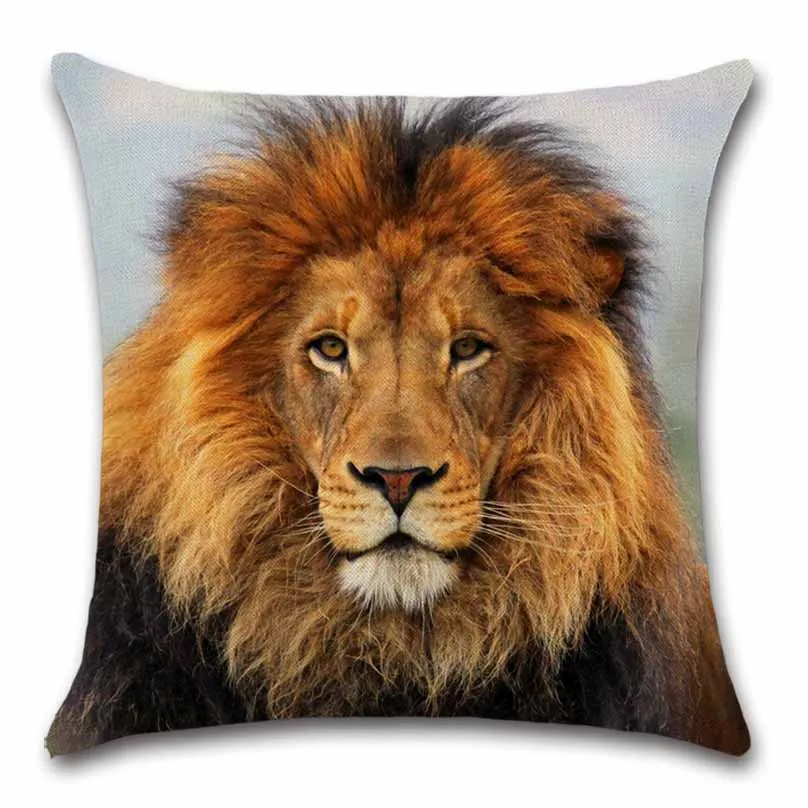 Lion printed Animals colorful cushion cover Throw Decor Chair seat sofa Decorative Home kids friend living room gift Pillowcase | Дом и сад