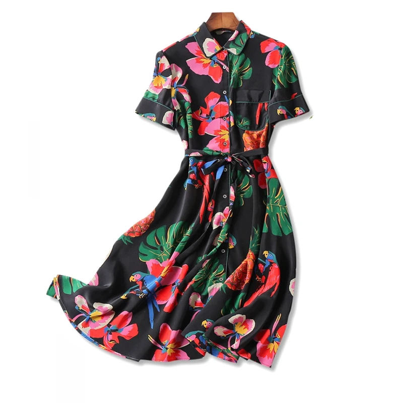 Летнее платье тропических лесов 2017 богемное искусственное шелковые