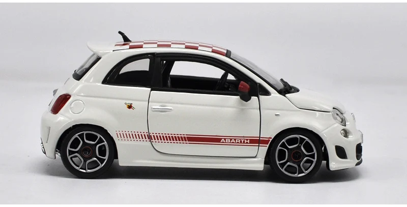 Оригинальная фабричная 1:24 FIAT 500 ABARTH 500 игрушечная машинка из сплава, игрушки для детей, литая модель автомобиля, подарок на день рождения