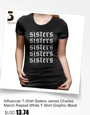 Толстовка с капюшоном с надписью «Sisters James Charles Merch Repeat», белые толстовки с капюшоном, женская уличная одежда, пуловер с длинным рукавом, худи