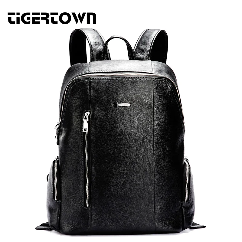 TIGERTOWN мужской рюкзак из натуральной коровьей кожи, Большая мужская дорожная сумка, роскошная дизайнерская кожаная школьная сумка, рюкзак для ноутбука