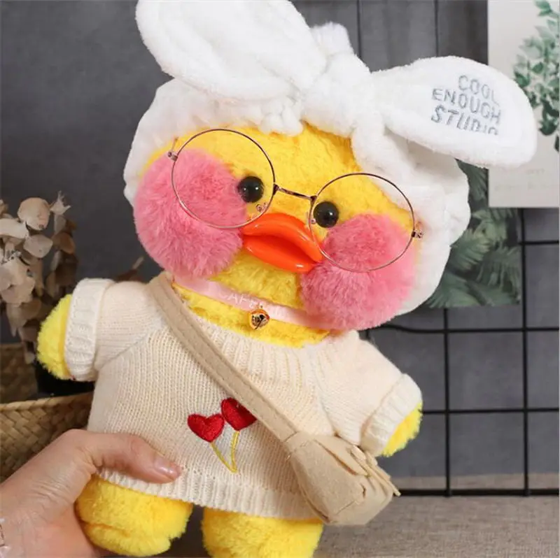 Розовый 30 см Kawaii LaLafanfan кафе утка плюшевая игрушка мультяшная Милая Утка Мягкая кукла животные куклы детские игрушки подарок на день рождения для детей - Цвет: Розовый