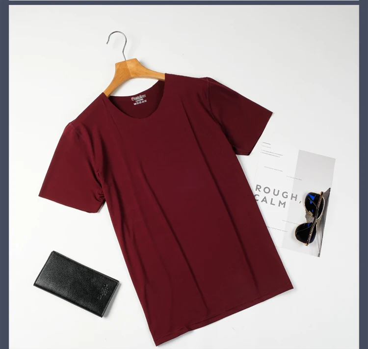 2018 Summer Men's Ice Modal Seamless T-shirt Casual Slim Fashion Brand Short-sleeved Breathable O-neck | Мужская одежда