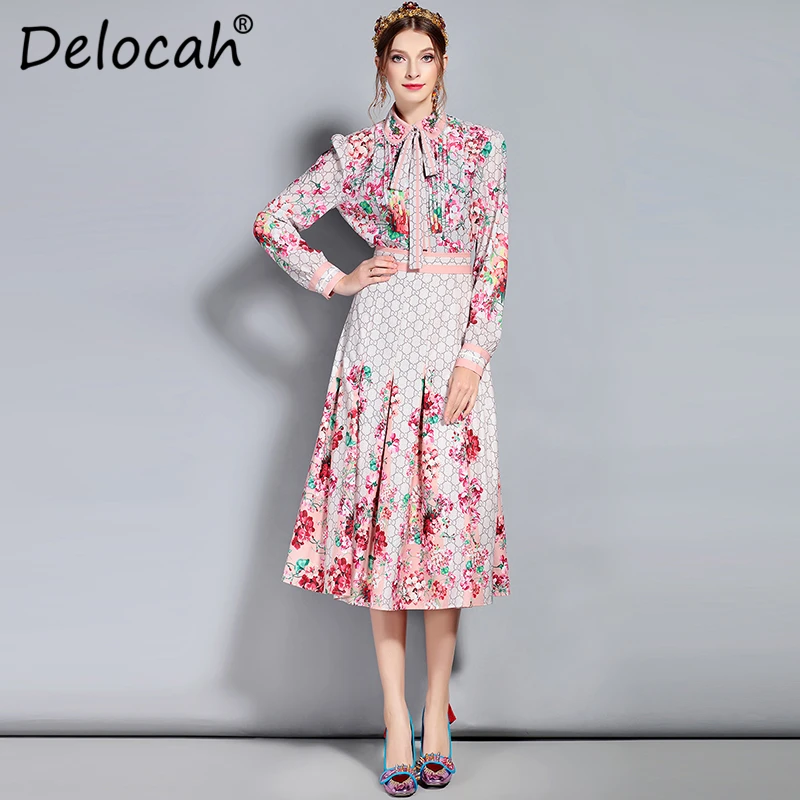 Delocah/Весенний модный Дизайнерский Костюм комплект женских блузок с длинными