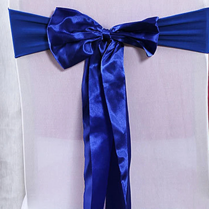Royal Blue 25 шт./лот ленты для свадебных стульев чехол для галстука-бабочки лента для украшения свадебных вечеринок банкетов чехлы для стульев Чехлы для отелей - Цвет: Royal Blue