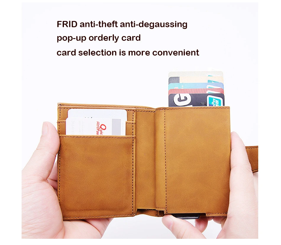KEEBREAK защита от RFID алюминиевый мужской держатель для карт id держатель для банковской кредитной карты Чехол Мужской кожаный карманный минималистичный кошелек