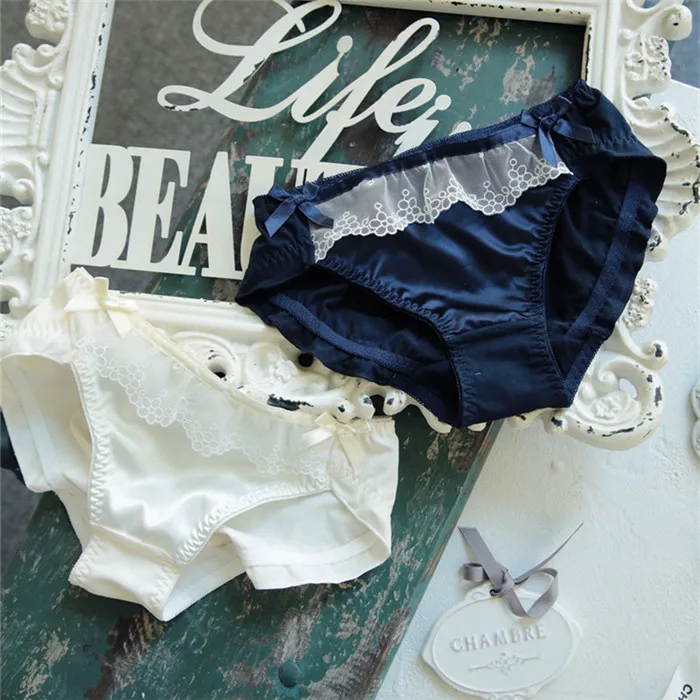 Новый продукт элегантные мягкие атласные бант нижнее белье для девочек дамы 2