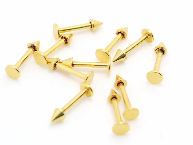 Оптовая продажа 10 шт золотого цвета кольцо для губ пирсинг Ювелирная губная