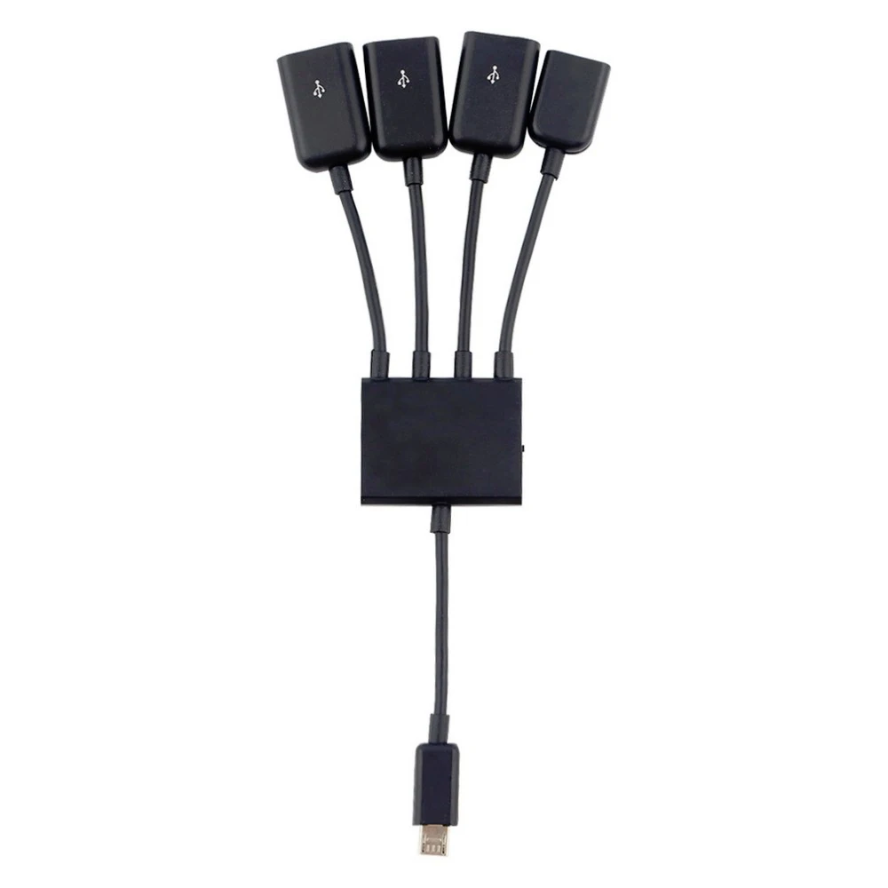 Горячая 4 порта Micro USB мощность OTG удлинитель концентратор кабель черный OTG концентратор кабель для Android планшет смартфон U диск мышь аксессуары