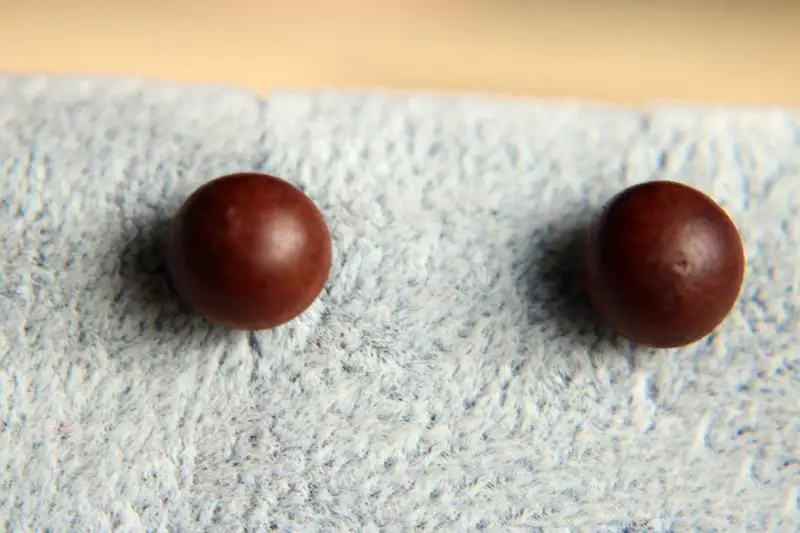 Серьги-гвоздики женские круглые из натурального дерева 8 мм J1211 | Украшения и