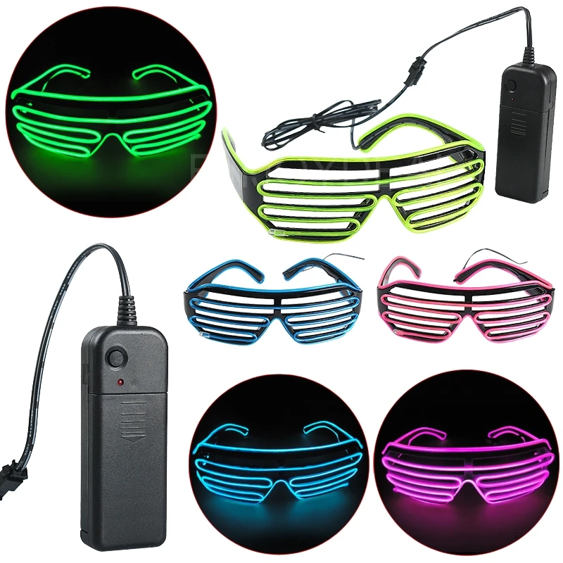 Светильник затвор в форме очков El Wire светильник Rave костюм Праздничная