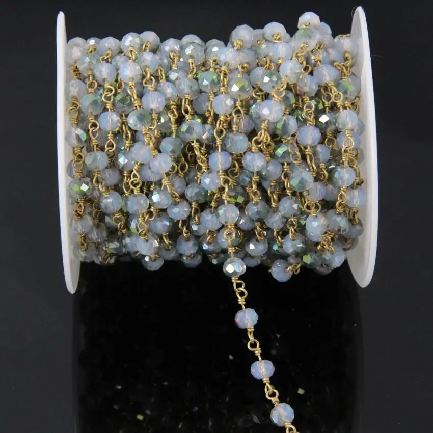 5 метров зеленая титановая синяя стеклянная Хрустальная латунная проволочная