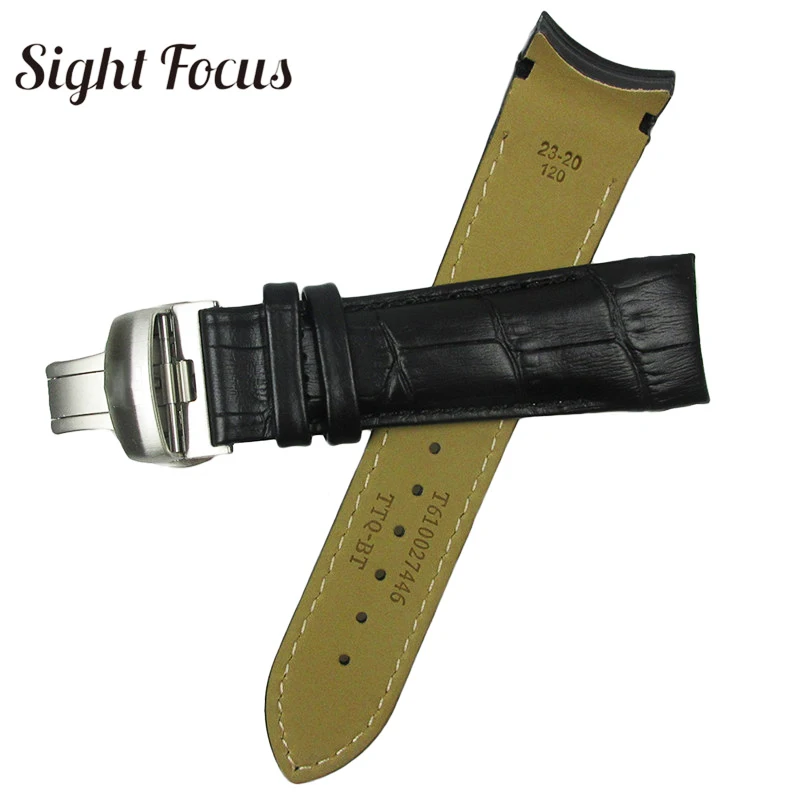 Кожаный ремешок для часов Tissot 1853 с изогнутым концом, ремешок для часов T035 417 617 627 T035439 18 мм 22 мм 23 мм 24 мм, ремешок для часов Reloj
