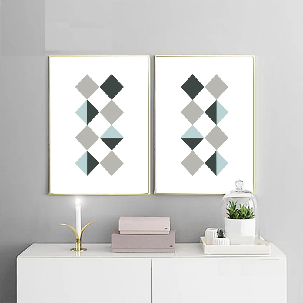 Популярная Картина на холсте в скандинавском стиле геометрический постер
