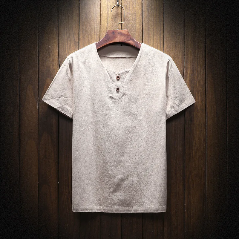 Рубашка мужская хлопковая льняная на весну и лето 2019|Повседневные рубашки| |