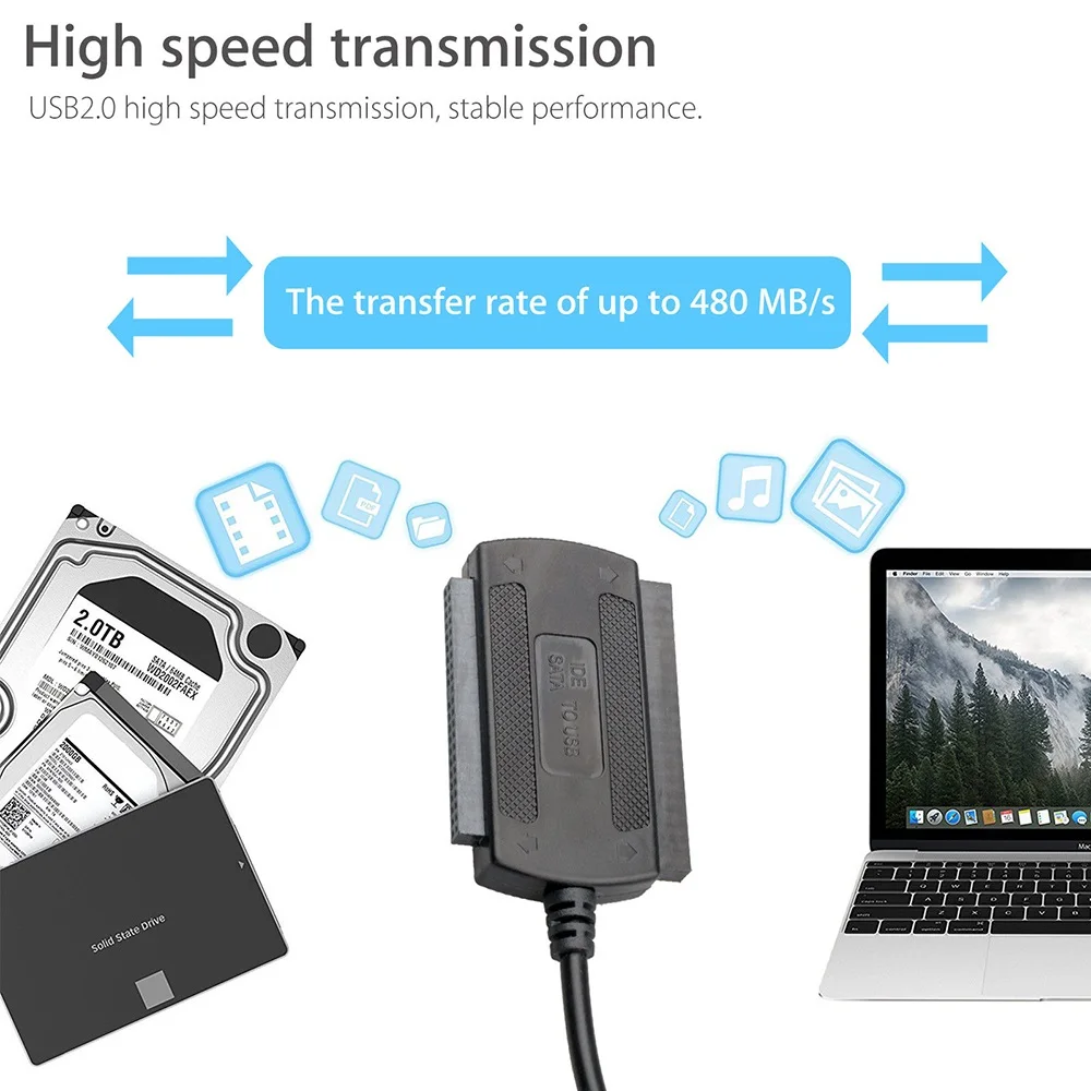 Кабель-Переходник USB 2 0 SATA/PATA/IDE для жесткого диска 5 дюйма/3 дюйма | Электроника
