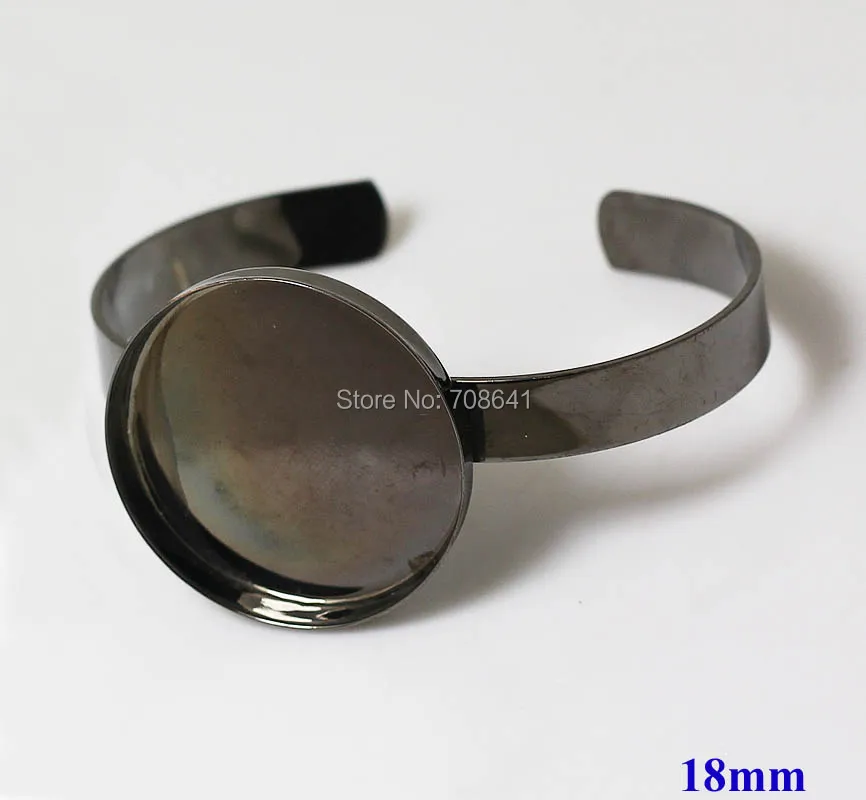 Пушистая металлическая черная тональная латунная пустая основа для браслета