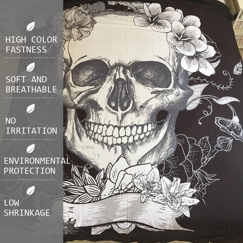 3 шт./лот набор постельного белья с изображением сахарного черепа королевского