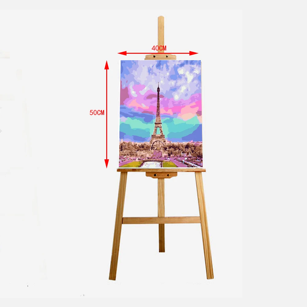 Европейский город Париж башня Картина по номерам на холст своими руками Окраска