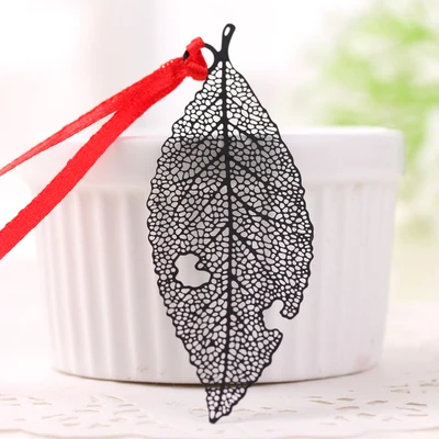 new cute Chinese style metal bookmarks mulberry leaf golden maple leaves feather parasol bookmark | Канцтовары для офиса и