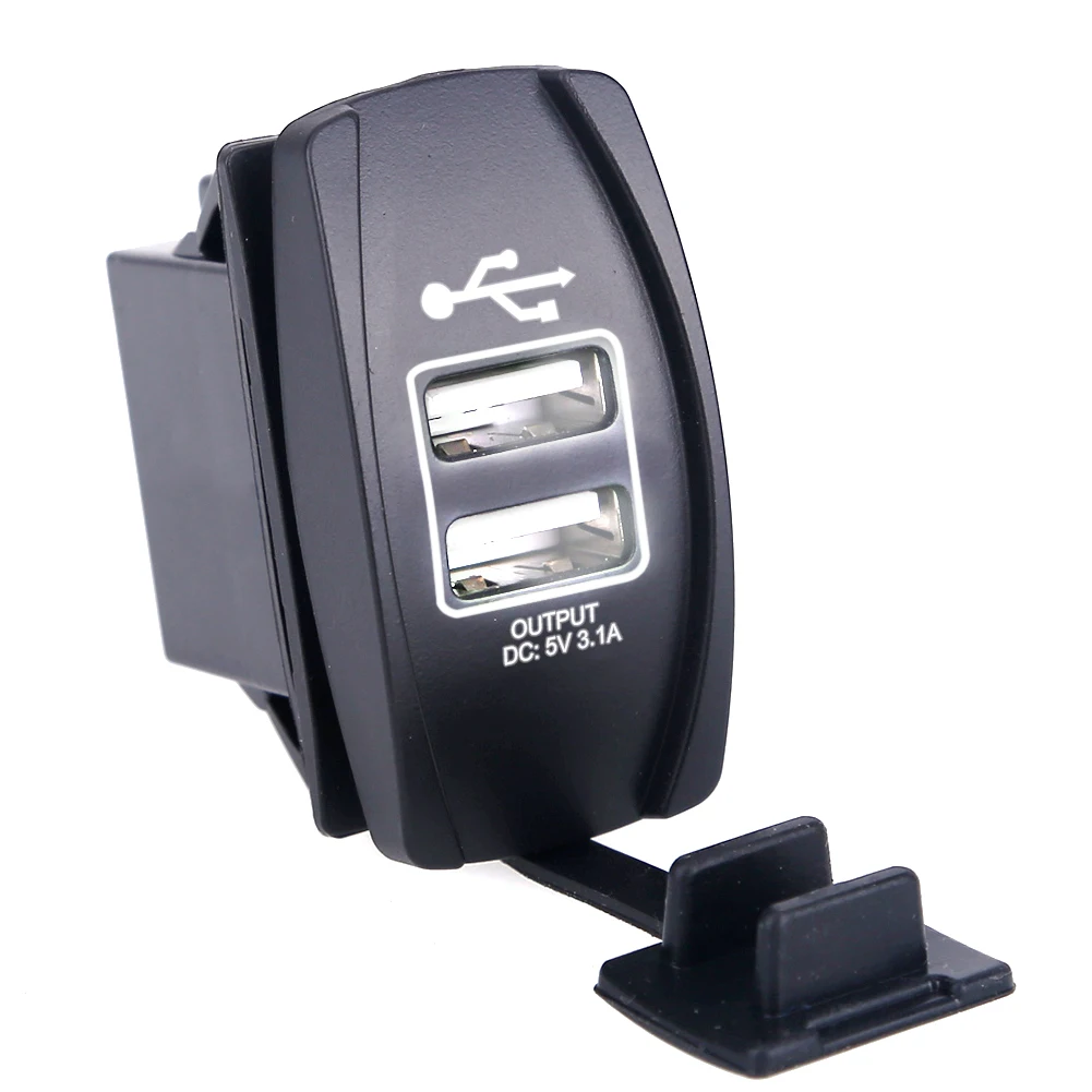 white Herorider Автомобиль Мотоцикл Водонепроницаемый 2 Порты и разъёмы Dual USB Зарядное устройство для iPhone samsung 3.1A Мини авто Зарядное устройство Автомобильный адаптер-Зарядное устройство - Название цвета: white